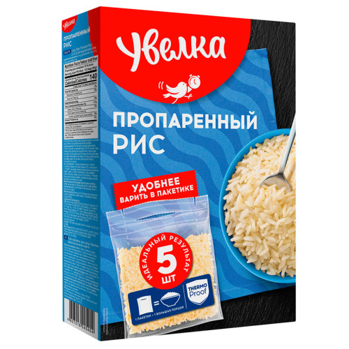 Увелка в варочных пакетах  Крупа Рис длиннозерный пропар. 400г