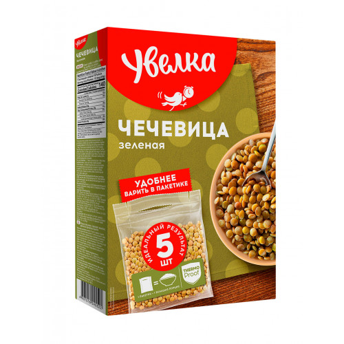 Чечевица зеленая "Увелка"   5*80 , 400г