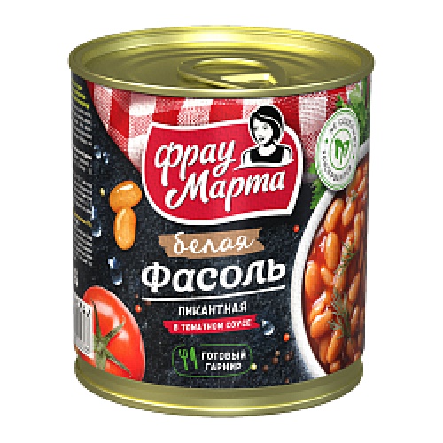 Фасоль белая "Фрау Марта" в  т/с       310г 