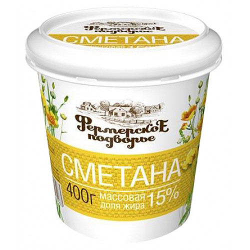 Сметана мдж 15%, 400г