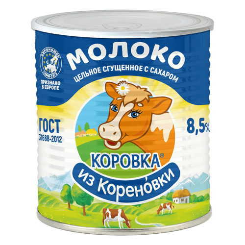 Молоко Коровка из Кореновки 8,5% цельное сгущенное с сахаром 360г