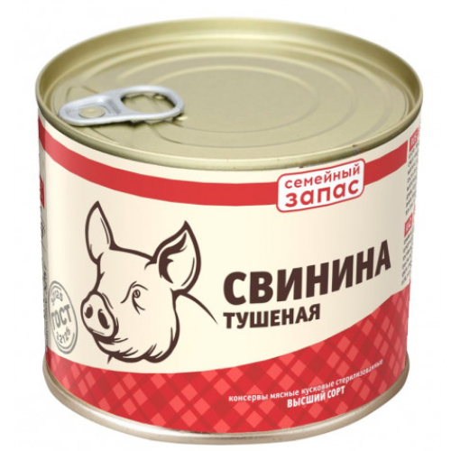 Свинина тушеная "Вкусный запас" в/с 525г