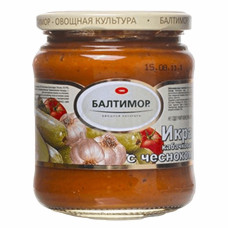 Икра из кабачков с чесноком 450г