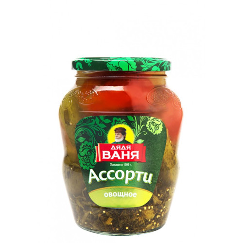 "Дядя Ваня" Ассорти овощное (огурцы+томаты)  марин. 680 гр.